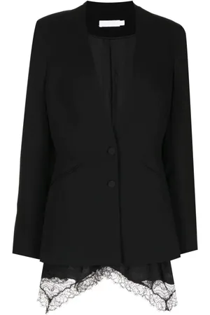 Simkhai Kurtki, Kobieta, Czarny, M, Len, Czarny Crepe Combo Casual Blazer