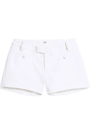 Ami Szorty, Kobieta, Biały, M, Casual Wool Mini Shorts w Białym
