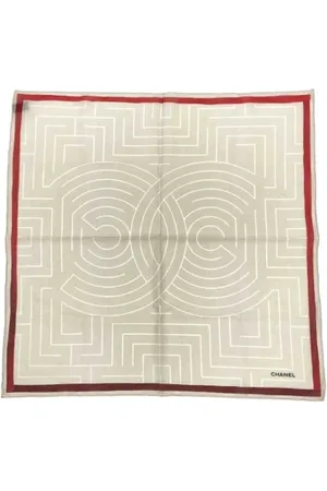 CHANEL Pre-owned, Kobieta, Beżowy, ONE SIZE, Pre-owned Cotton scarves