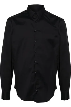 Giorgio Armani Koszule, Mężczyzna, Niebieski, M, Nylon, Elegancka Niebieska Koszula z Długim Rękawem