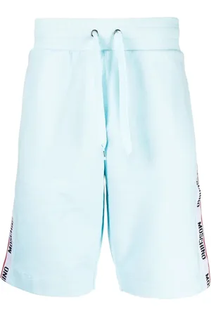Moschino Szorty, Mężczyzna, Niebieski, M, Casual Niebieskie Bawełniane Elastanowe Szorty