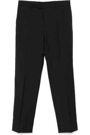 BRIONI Spodnie, Mężczyzna, Czarny, 3XL, Czarne Spodnie z Wełny w Kratę