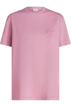 Etro Koszulki, Kobieta, Różowy, S, Bawełna, Elegancka różowa koszulka z krótkim rękawem
