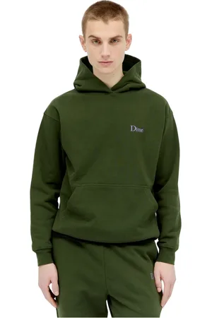 DIME Bluzy, Mężczyzna, Zielony, M, Bluza z Kapturem z Logo z Bawełnianej Tkaniny