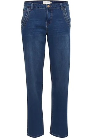 Cream Jeansy, Kobieta, Niebieski, W27 L32, Denim, Straight-leg Indigo Denim Jeansy