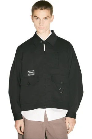 UNDERCOVER Kurtki, Mężczyzna, Czarny, XL, Nylon, Koszula z naszywką Twill