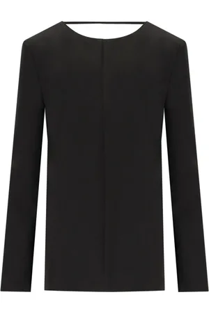 FEDERICA TOSI Koszulki, Kobieta, Czarny, XS, Czarna Bluzka z Cady o Eleganckim Designie