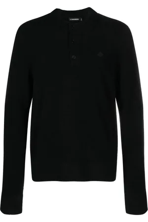 J Lindeberg Koszulki, Mężczyzna, Czarny, L, Nylon, Czarna koszulka polo z długim rękawem