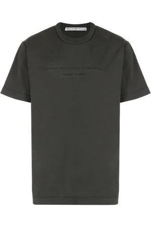 Alexander Wang Koszulki, Kobieta, Szary, S, T-shirt z nadrukiem na klatce piersiowej