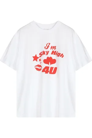 Sky High Farm Koszulki, Mężczyzna, Biały, M, High 4 U T-shirt z dzianiny