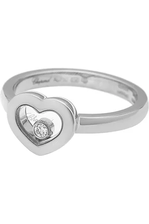 Chopard Akcesoria, Kobieta, Szary, ONE SIZE, Pierścionek Miss Happy z białego złota z diamentem