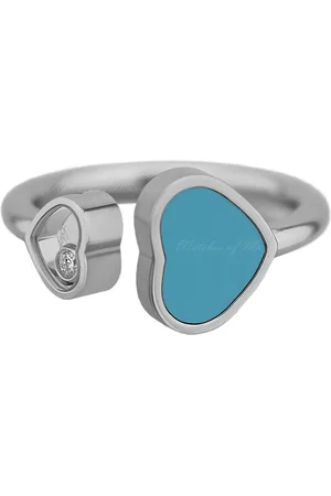 Chopard Akcesoria, Kobieta, Szary, ONE SIZE, Turkusowy Pierścionek z Diamentem i Serduszkami