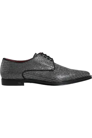 Dolce & Gabbana Buty, Mężczyzna, Szary, 43 EU, Srebrne Derby Formalne Buty
