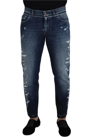 Dolce & Gabbana Jeansy, Mężczyzna, Niebieski, M, Denim, Niebieskie Slim Fit Jeansyy
