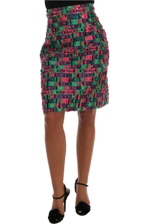 Dolce & Gabbana Spódnice, Kobieta, Wielobarwność, S, Tweed, Wielokolorowa Spódnica Mini z Tweedu