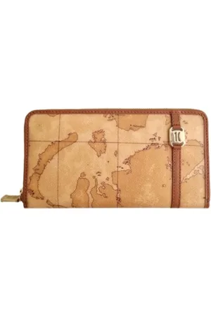 ALVIERO MARTINI 1A CLASSE Akcesoria, Kobieta, brązowy, ONE SIZE, Portfel z nadrukiem Geo Classic i zamkiem błyskawicznym