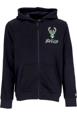 New Era Bluzy, Mężczyzna, Czarny, XS, Bluza z kapturem Milwaukee Bucks Czarna