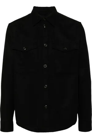 J Lindeberg Kurtki, Mężczyzna, Czarny, L, Casual Czarna Wełniana Overshirt