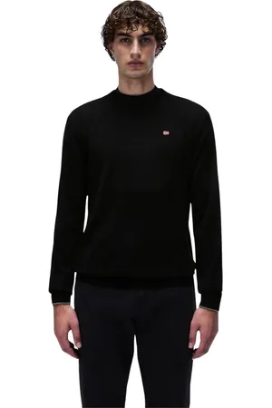 Napapijri Swetry, Mężczyzna, Czarny, 2XL, Wełna, Sweter z okrągłym dekoltem Damavand