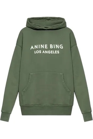ANINE BING Bluzy, Kobieta, Zielony, S, Bawełna, Bluza `Alto` z kapturem