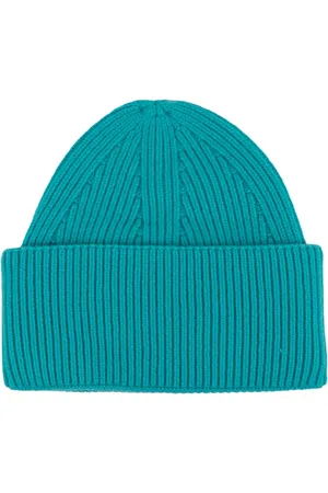 LANEUS Akcesoria, Mężczyzna, Zielony, ONE SIZE, Ryflowany Cashmere Beanie Made in Italy
