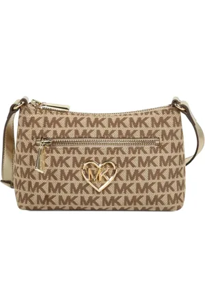 Michael Kors Torebki, Kobieta, Beżowy, ONE SIZE, Bawełna, Elegancka torba na ramię z żakardem