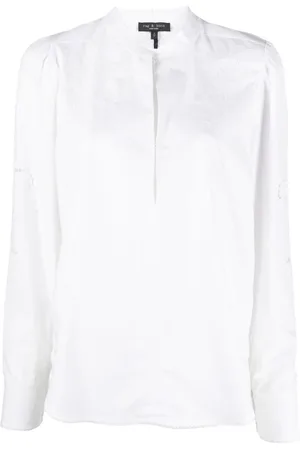RAG&BONE Bluzki, Kobieta, Biały, S, Biała Bawełniana Casual Jade Bluzka