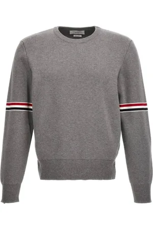 Thom Browne Swetry, Mężczyzna, Szary, L, Koszulka z krótkim rękawem