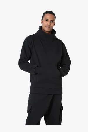 LA HAINE INSIDE US Bluzy, Mężczyzna, Czarny, 2XL, Minimalistyczna bluza z kapturem i kieszeniami na zamek