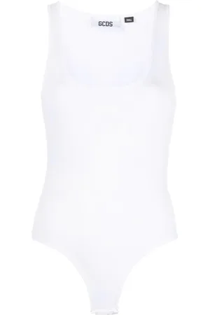 GCDS Koszulki, Kobieta, Biały, L, Biały Casual Body Jersey Bodysuit