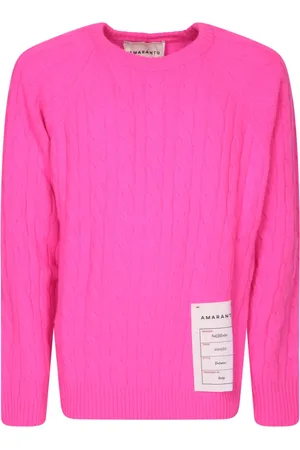 AMARANTO Swetry, Mężczyzna, Różowy, M, Kaszmir, Płaszcz Fuchsia z Plecionką