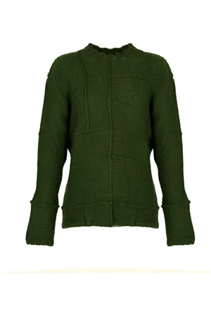 LA HAINE INSIDE US Swetry, Mężczyzna, Zielony, M, Elegancki Sweter z Haftem
