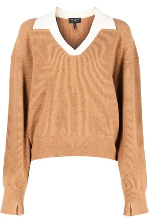 RAG&BONE Swetry, Kobieta, brązowy, M, Kaszmir, Beige Cashmere Casual Sweater