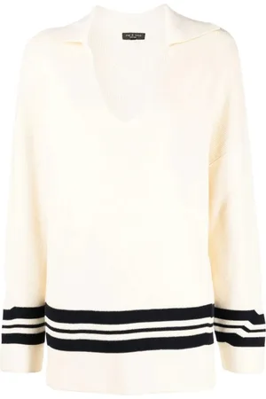RAG&BONE Swetry, Kobieta, Beżowy, M, Casual Polo Tunic Dress w Paski Beżowy