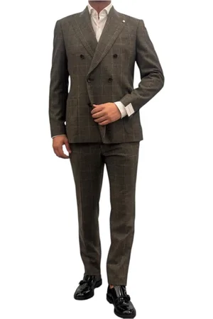LUIGI BIANCHI MANTOVA Garnitury, Mężczyzna, Zielony, M, Elegancka Sukienka Garniturowa
