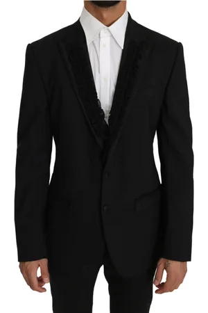 Dolce & Gabbana Kurtki, Mężczyzna, Czarny, L, Wełna, Czarna Marynarka Martini Torrero