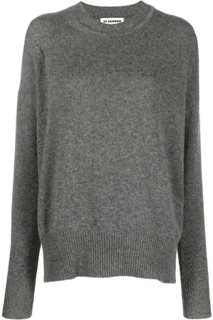 Jil Sander Swetry, Kobieta, Szary, M, Kaszmir, Szary sweter z okrągłym dekoltem