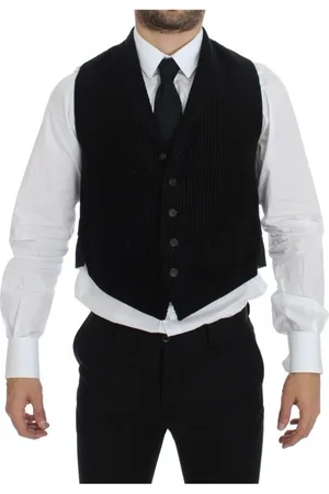 Dolce & Gabbana Garnitury, Mężczyzna, Czarny, M, Bawełna, Czarna Kamizelka do Sukienki Manchester