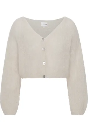 American Dreams Swetry, Kobieta, Beżowy, L, Mohair Cropped Cardigan