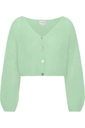 American Dreams Swetry, Kobieta, Zielony, L, Mohair Cropped Cardigan Mint
