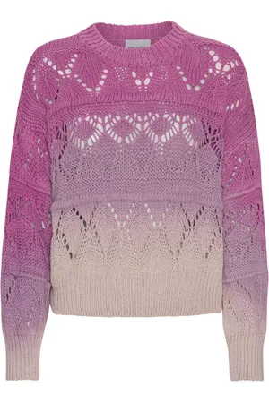 American Dreams Swetry, Kobieta, Różowy, M, Liliowy Sweter z Bawełny Ombre