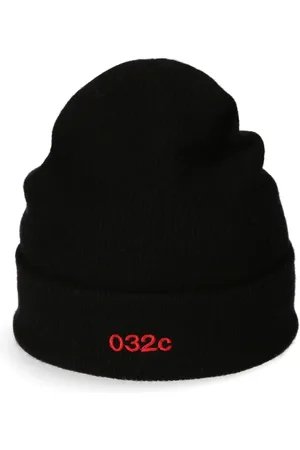 032c Akcesoria, unisex, Czarny, ONE SIZE, Len, Logo Cashmere Blend Beanie