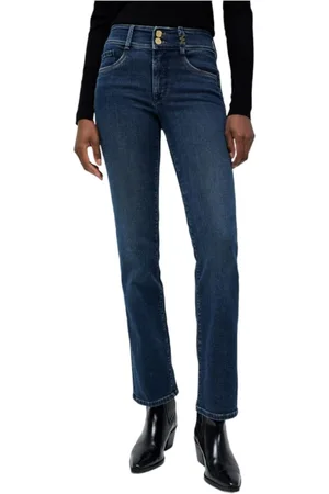 Salsa Jeansy, Kobieta, Niebieski, W26 L30, Denim, Straight Leg Denim Jeansy