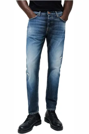 Salsa Jeansy, Mężczyzna, Niebieski, W31 L30, Vintage Slim Fit Jeansy z guzikami