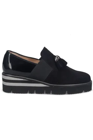 SANGIORGIO Buty, Kobieta, Czarny, 38 EU, Zamsz, Czarna Tassel Slip-On But