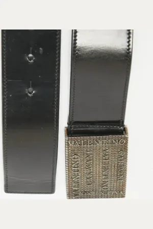 VALENTINO Pre-owned, Mężczyzna, Czarny, ONE SIZE, Len, Pre-owned Leather belts
