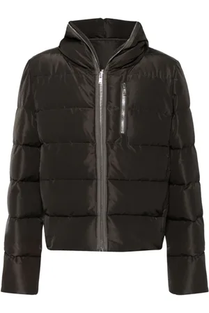 Rick Owens Kurtki, Mężczyzna, Szary, L, Nylon, Szara kurtka puchowa z kapturem