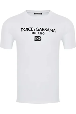 Dolce & Gabbana Koszulki, Mężczyzna, Biały, S, Bawełna, Biała Bawełniana Koszulka - Slim Fit