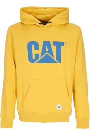 Caterpillar Bluzy, Mężczyzna, Żółty, L, Żółta Bluza z Logo i Kotem