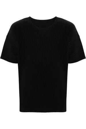 Issey Miyake Koszulki, Mężczyzna, Czarny, M, Czarne Koszulki i Pola Plisowane